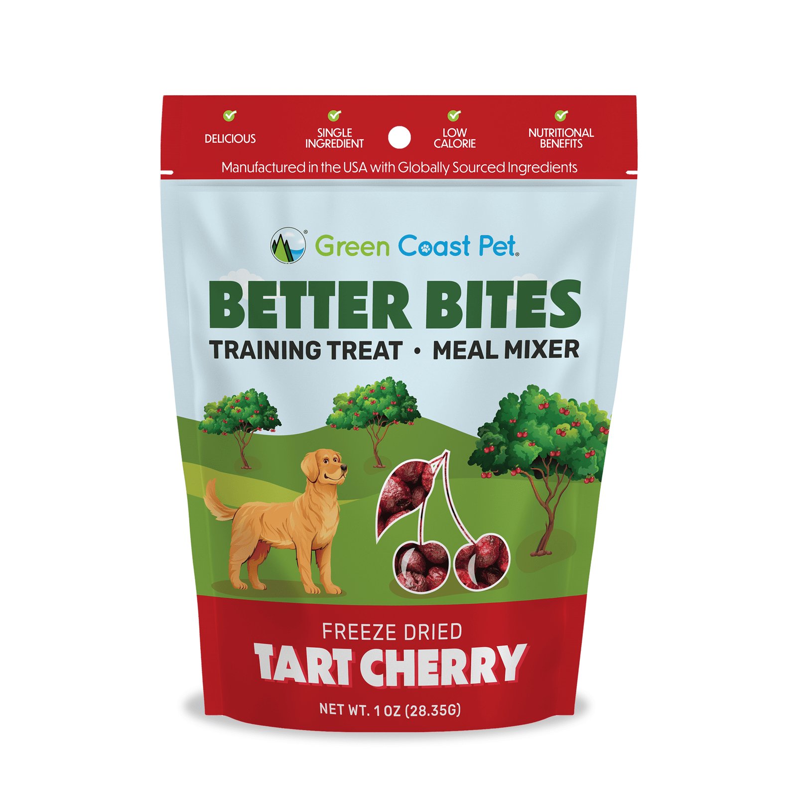 Different types of dog training treats arranged on a wooden kitchen table surface.